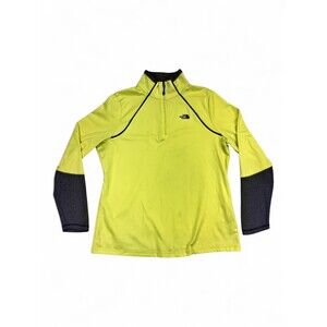 The North Face Women's 1/4 Zip Pullover Top XL Lime/Gray